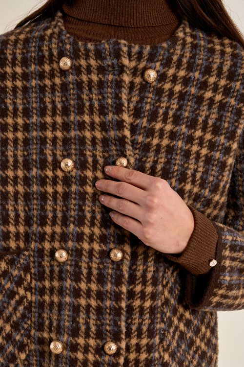 Chaqueta de doble botonadura con estampado