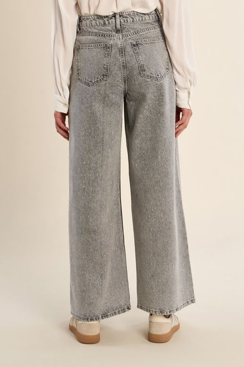 Pantalón vaquero detalle lunares