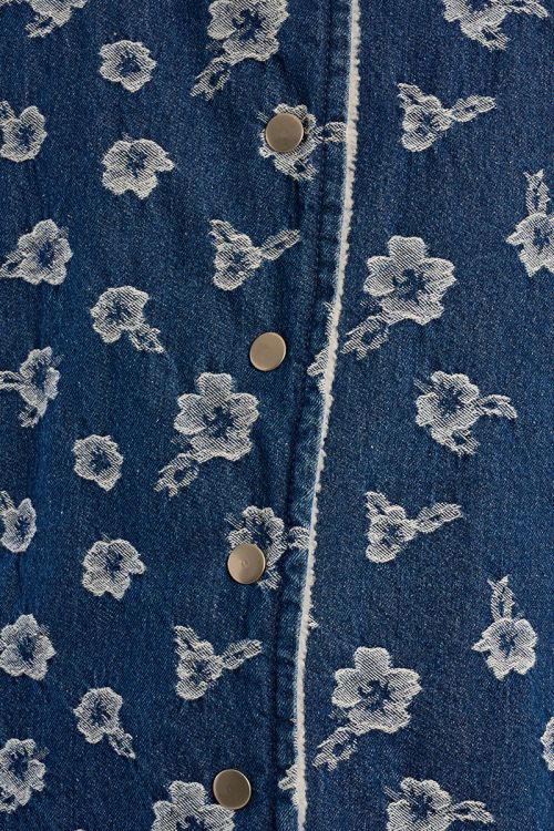 Floral denim blazer, sleeveless