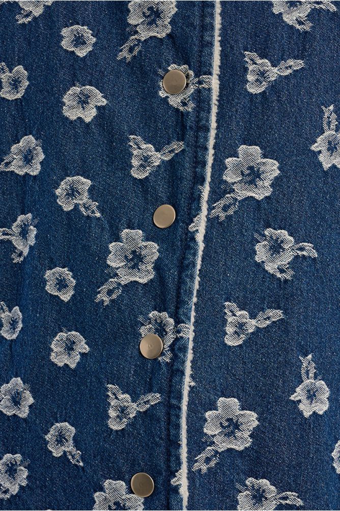 Floral denim blazer, sleeveless