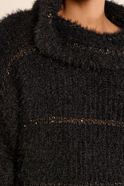 Pull rayé en maille, insert sequins