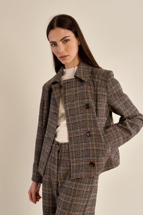 Short checked jacket