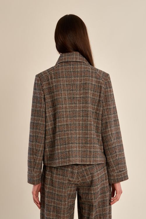 Short checked jacket
