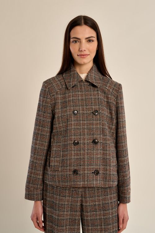 Chaqueta de doble botonadura con estampado
