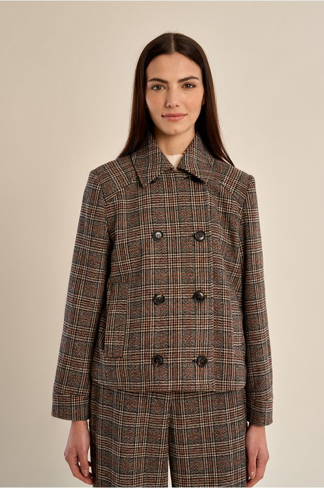 Short checked jacket