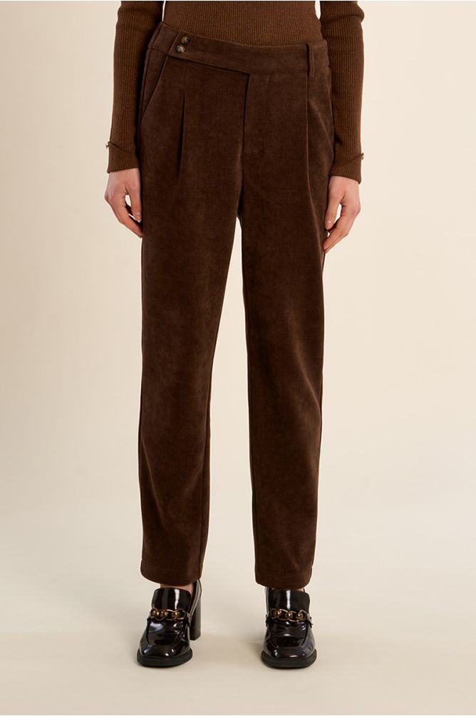 Pantalon carotte en velours
