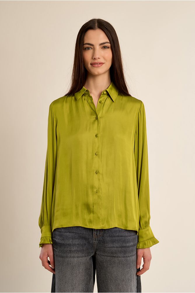 Chemise satinée crop