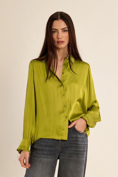 Satin crop shirt