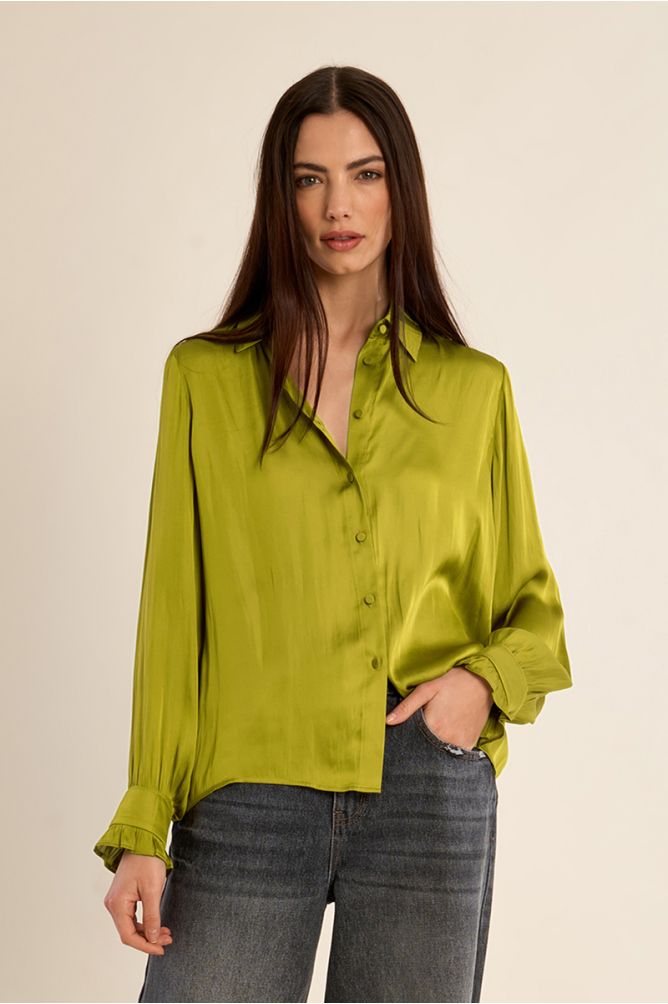 Satin crop shirt