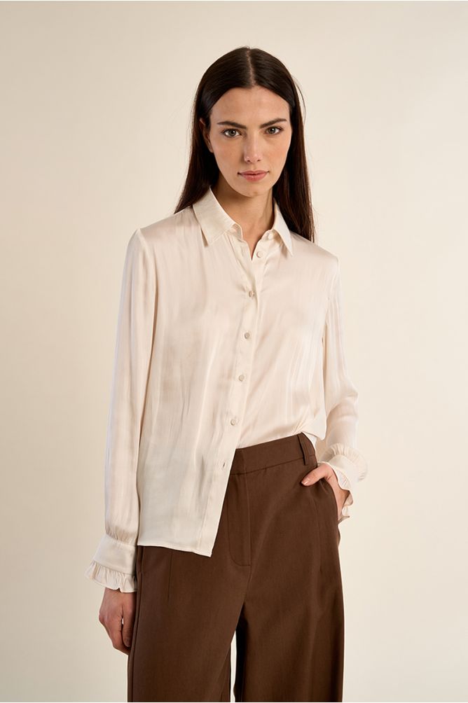 Satin crop shirt