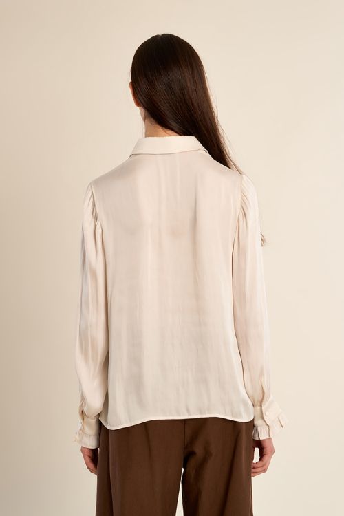 Chemise satinée crop