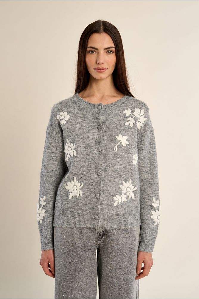 Floral knit cardigan