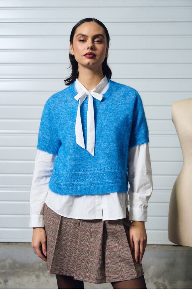 Jersey de manga corta en punto bordado