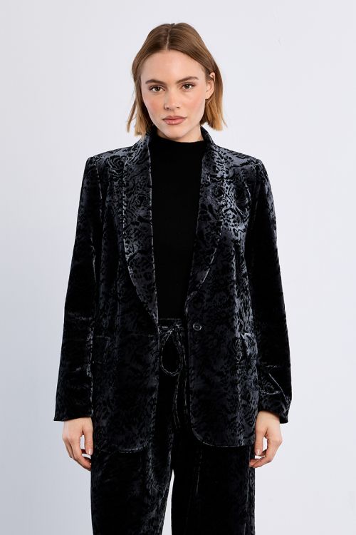 Velvet blazer, floral