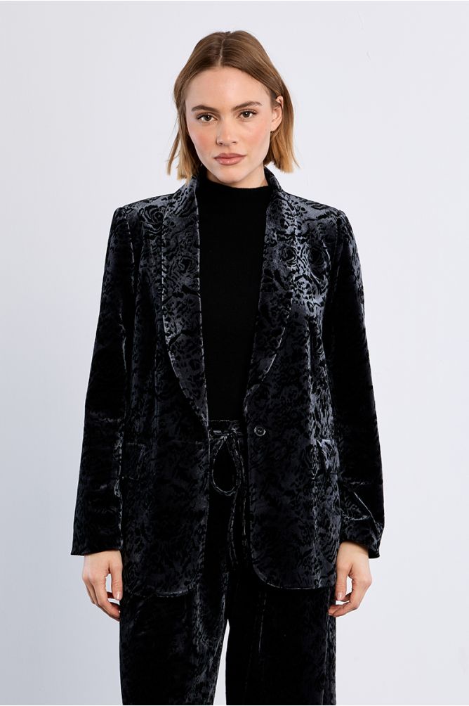 Blazer aterciopelado con estampado