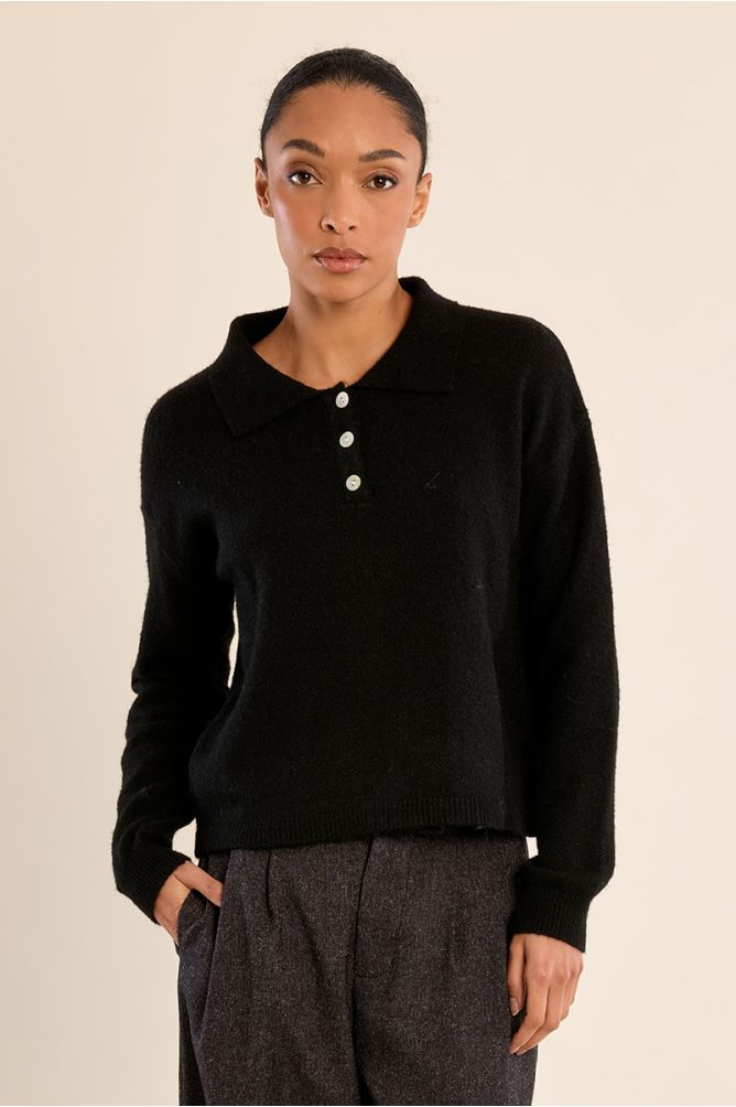 Jersey de manga larga y cuello solapa