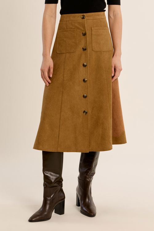 Falda midi detalle botones