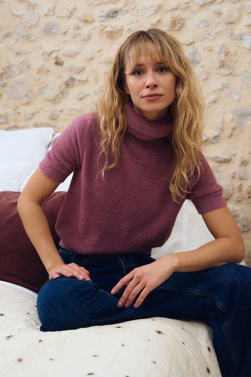 Pull duveteux, sans manches