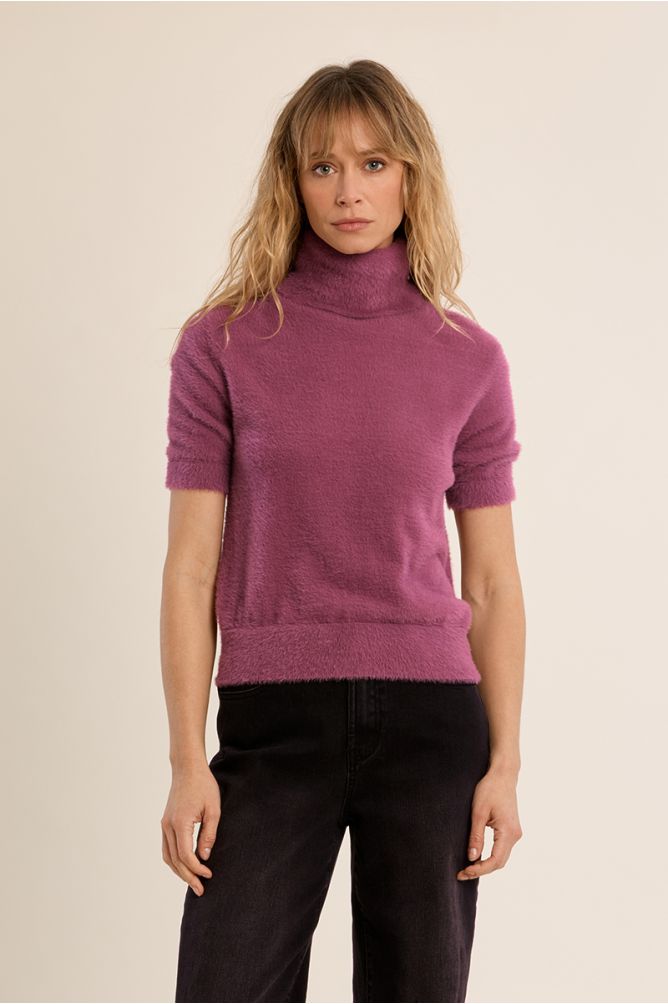 Jersey de manga corta cuello alto