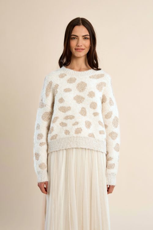 Iridescent knit leopard sweater