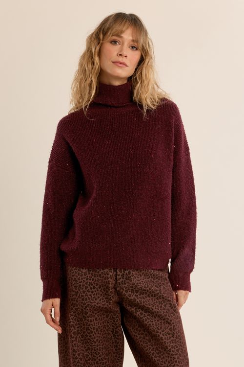 Ribbed sweater, turtleneck
