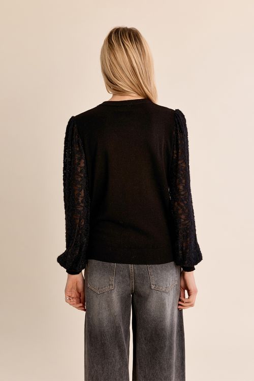 Pull en maille, manches fantaisie