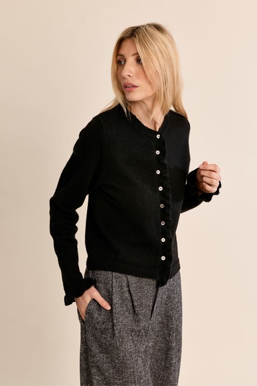 Ruched knit cardigan