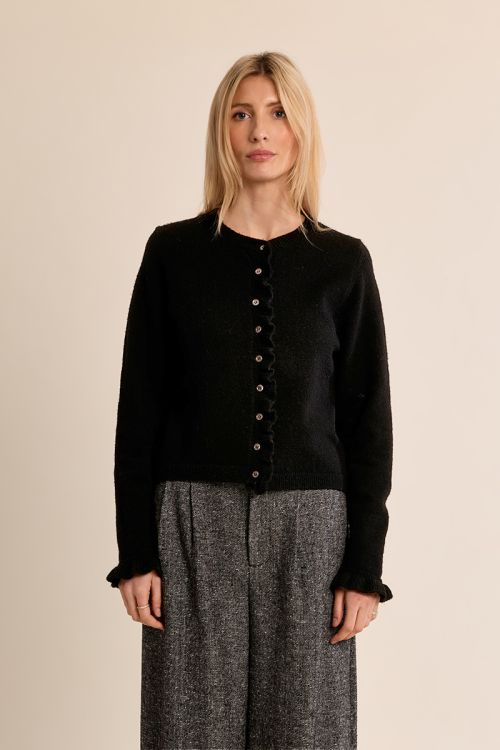 Ruched knit cardigan