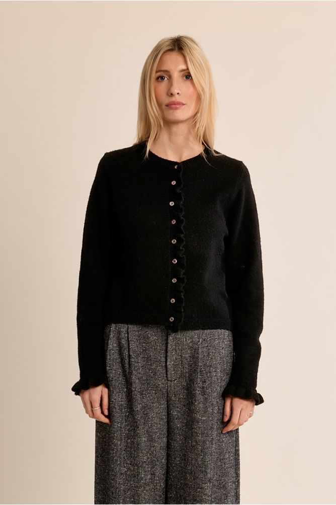 Cardigan en maille à fronces