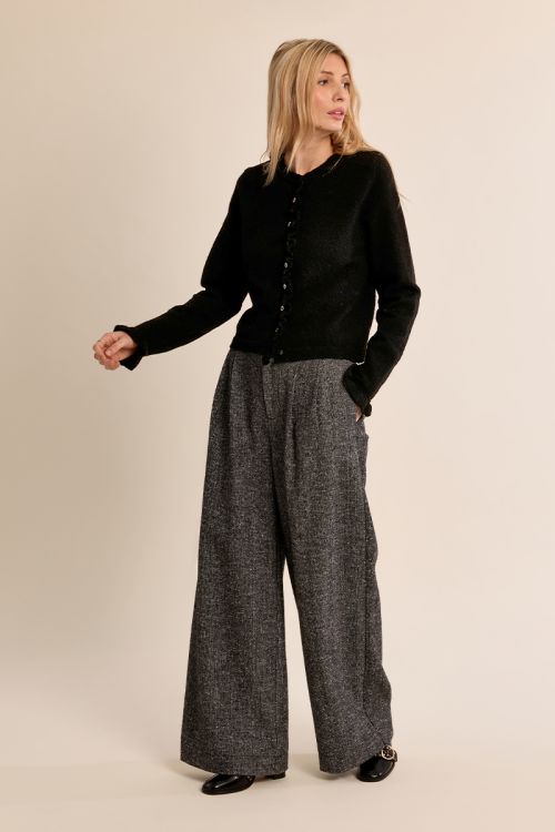 Ruched knit cardigan