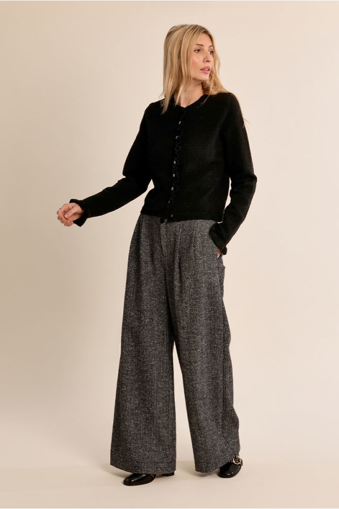 Cardigan en maille à fronces