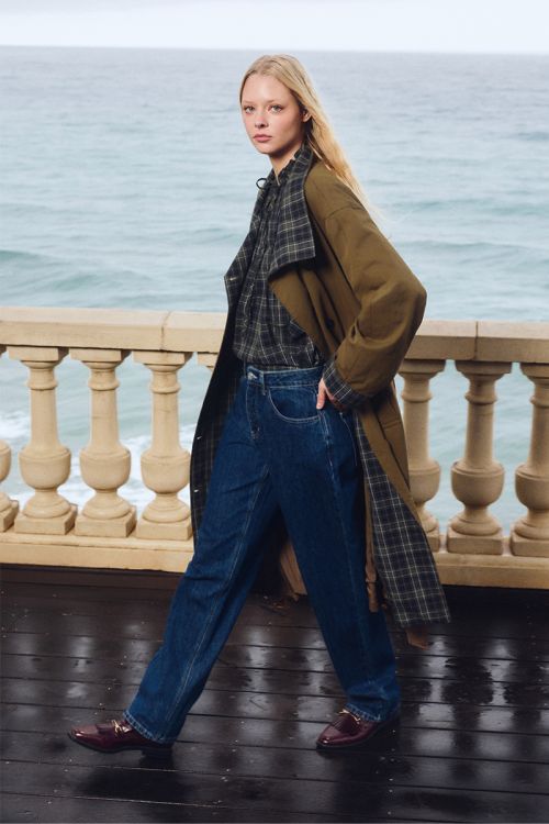 Belted trench coat