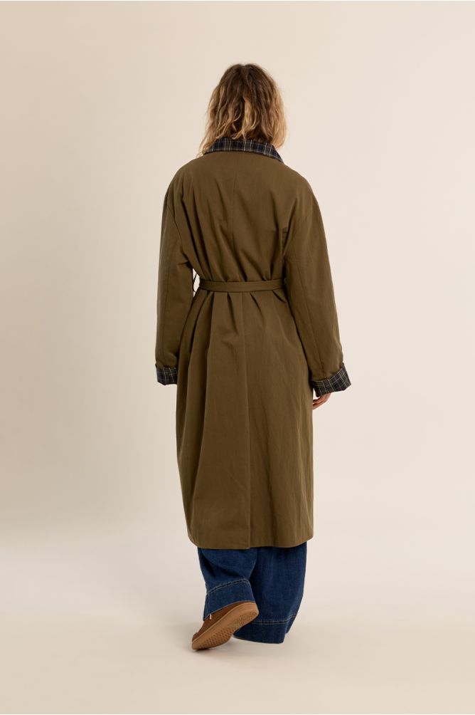 Belted trench coat