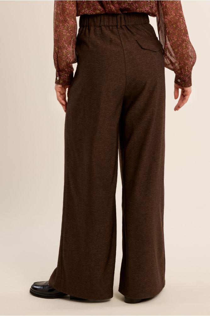 Pantalon taille haute, jambes larges