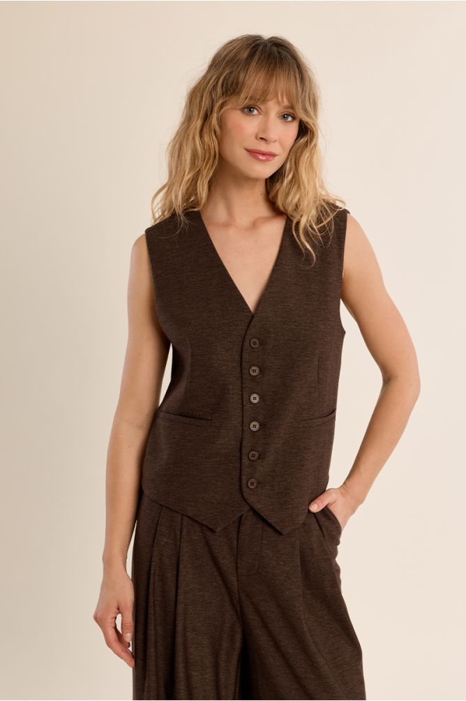 Gilet panciotto smanicato con bottoni - Molly Bracken