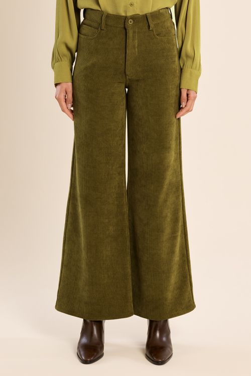 Corduroy flared trousers