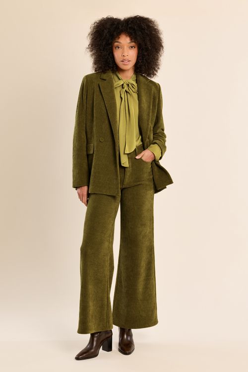 Pantalon évasé en velours côtelé