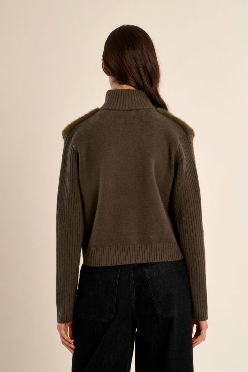 Zip-up jacket, made of two materials