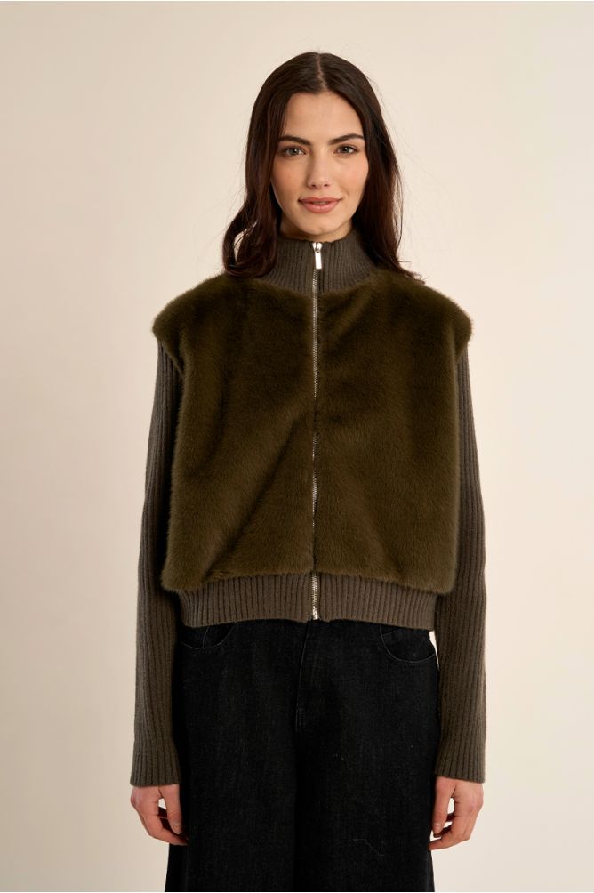 Chaqueta de manga larga de peluche