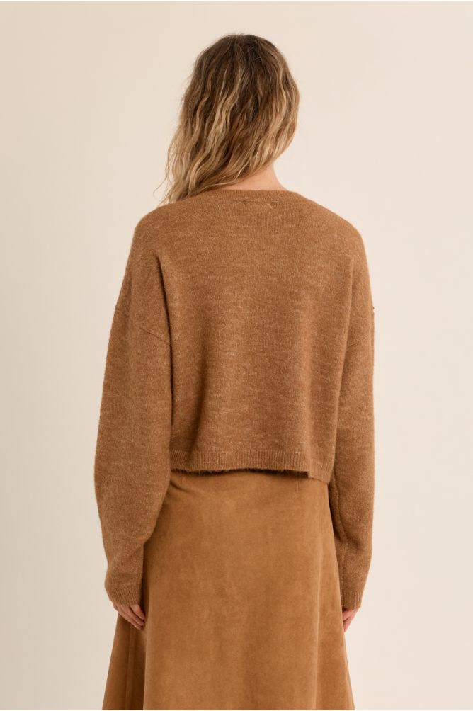 Fringed Sweater with Rhinestones