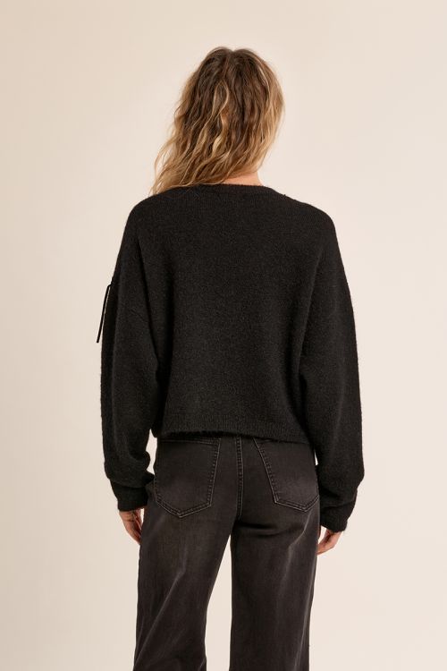 Pull frangé à strass