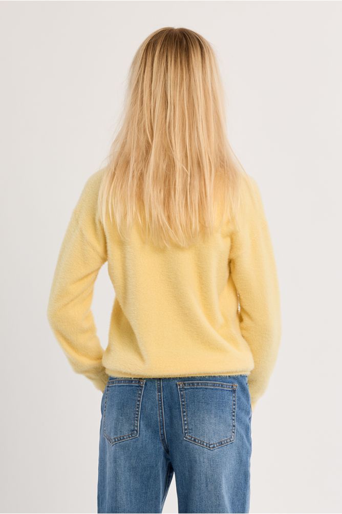 Pull duveteux col rond