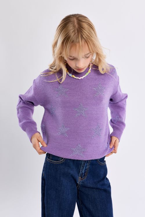 Pull en maille à motifs étoiles