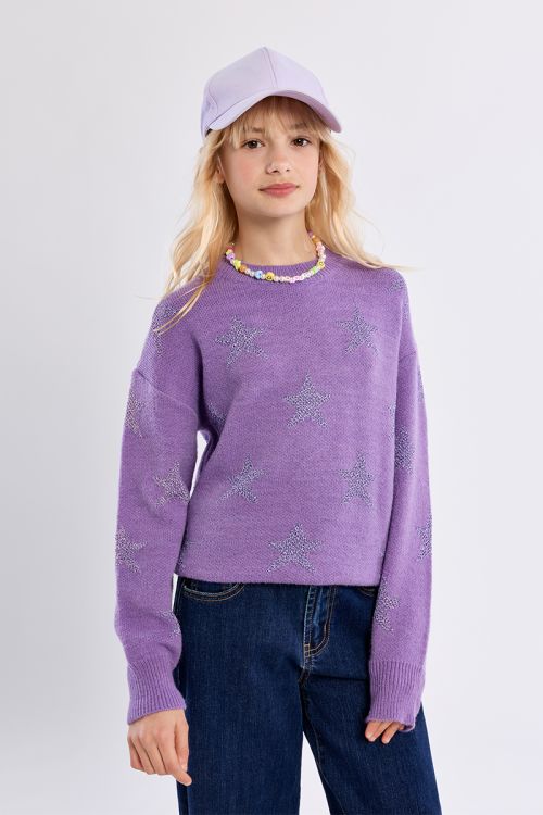 Pull en maille à motifs étoiles