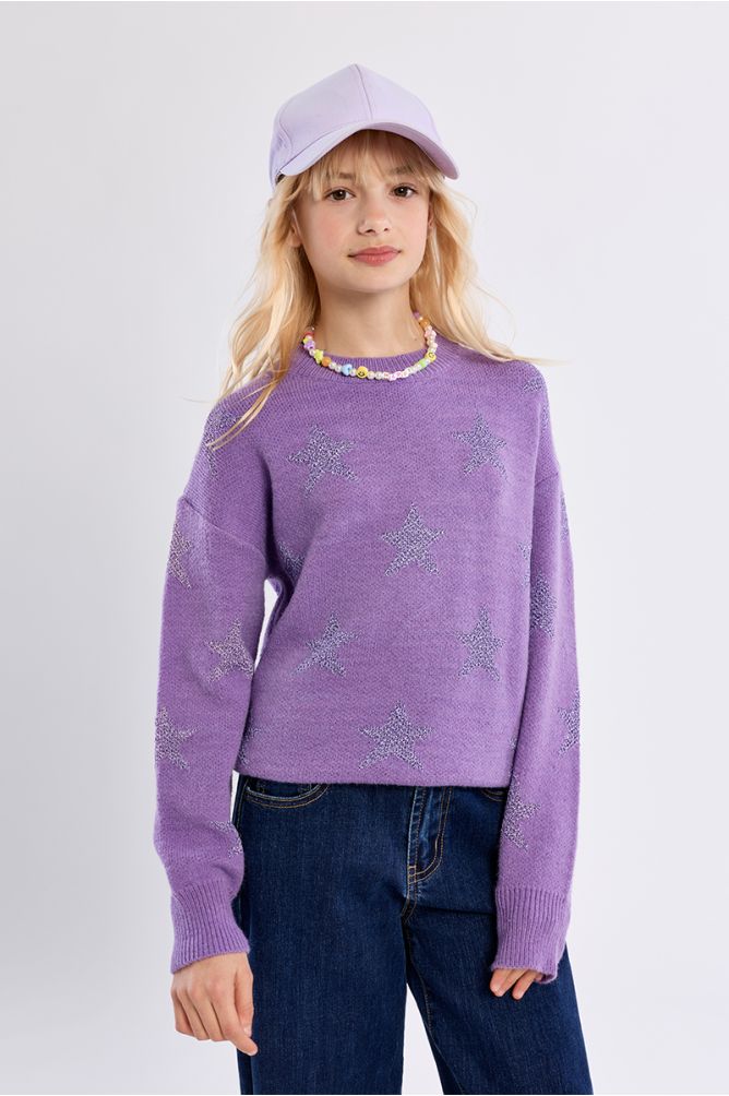 Pull en maille à motifs étoiles