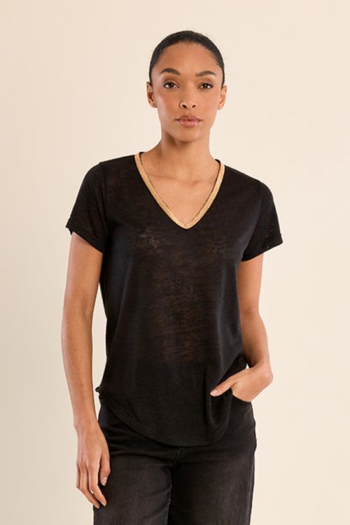 Iridescent V-neck T-shirt