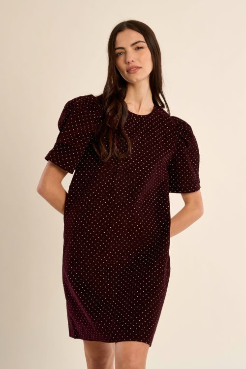 Robe courte à pois manches gigot