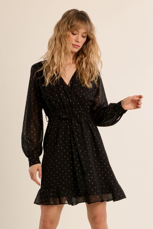 Robe portefeuille à pois
