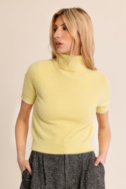 Jersey de manga corta cuello alto