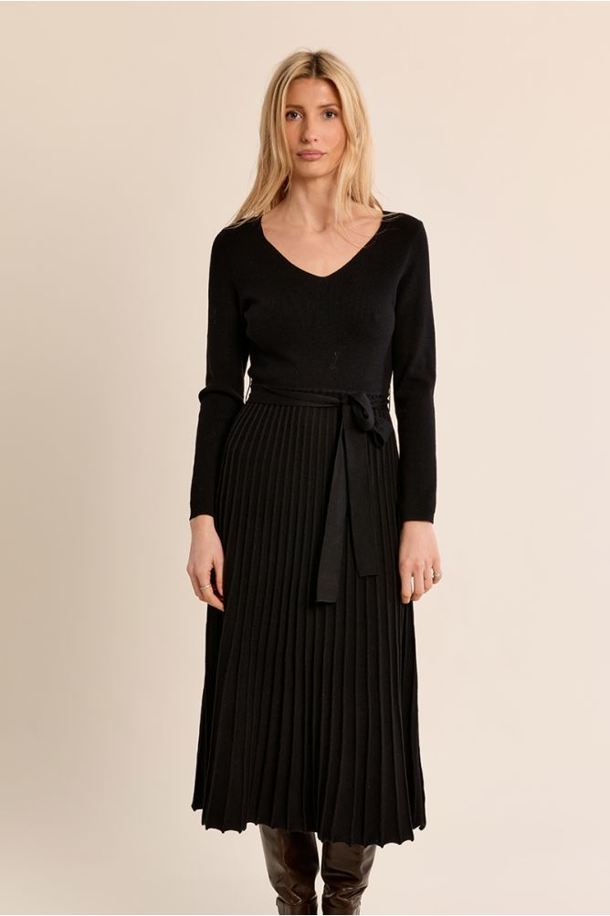 Robe longue plissée